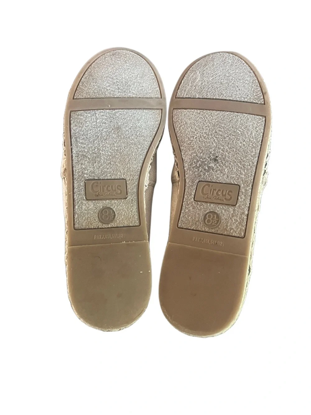 Sam Edelman Canvas Espadrille Flat with Black Jeweled Cap Toe Sz 8.5
